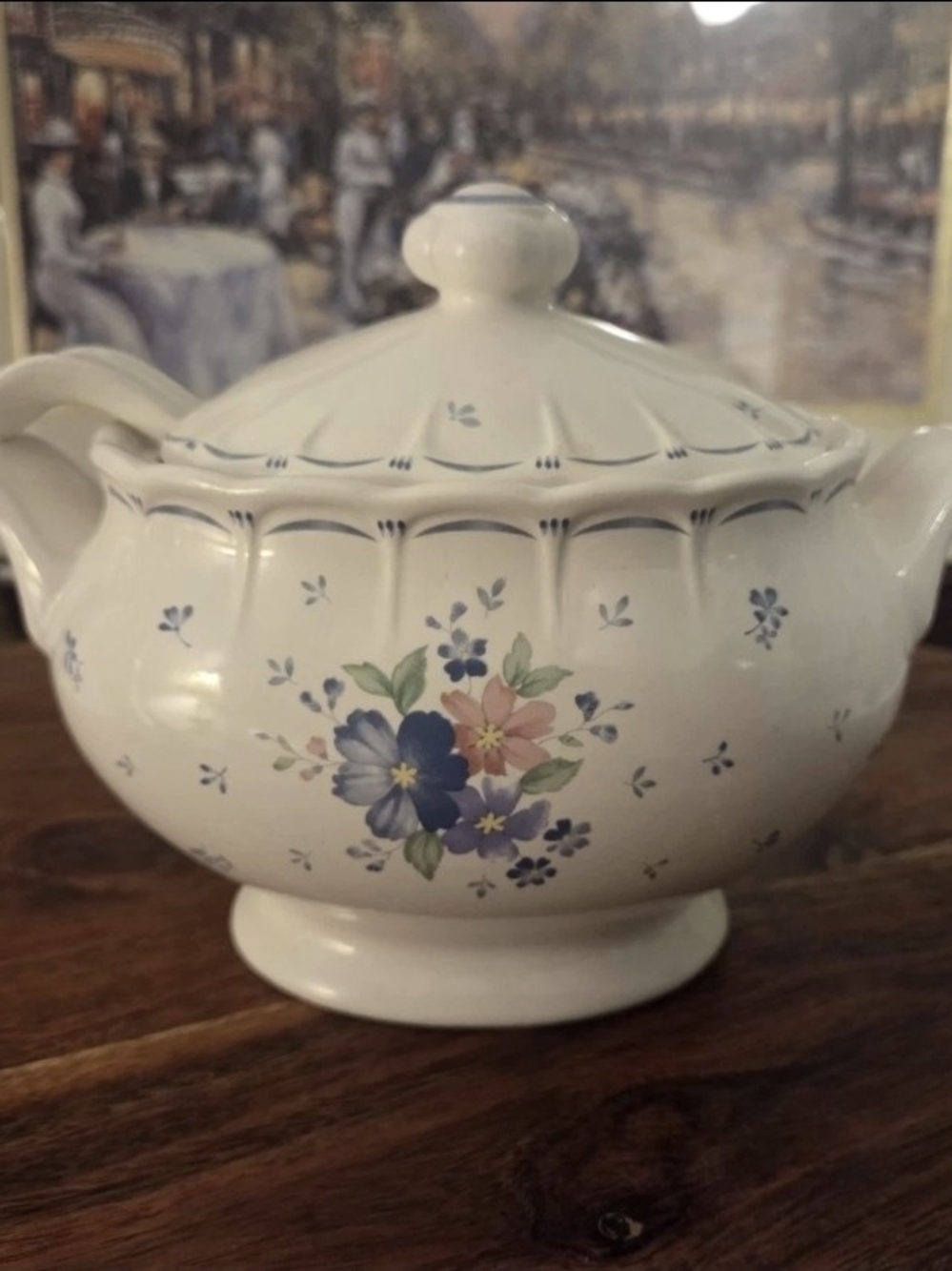 Nikko Provincial "Dauphine" Pattern Gravy Bowl with Original Ladle Vintage